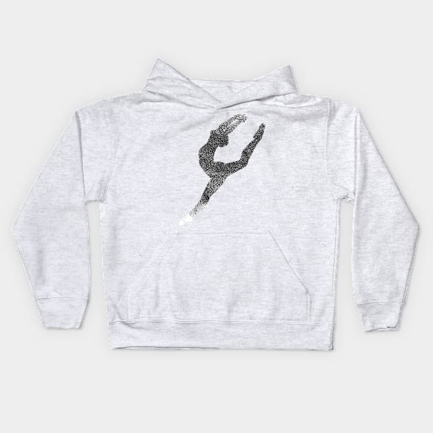 Black Ballerina SilhouetteTap Dancer Pose Kids Hoodie by joyjeff